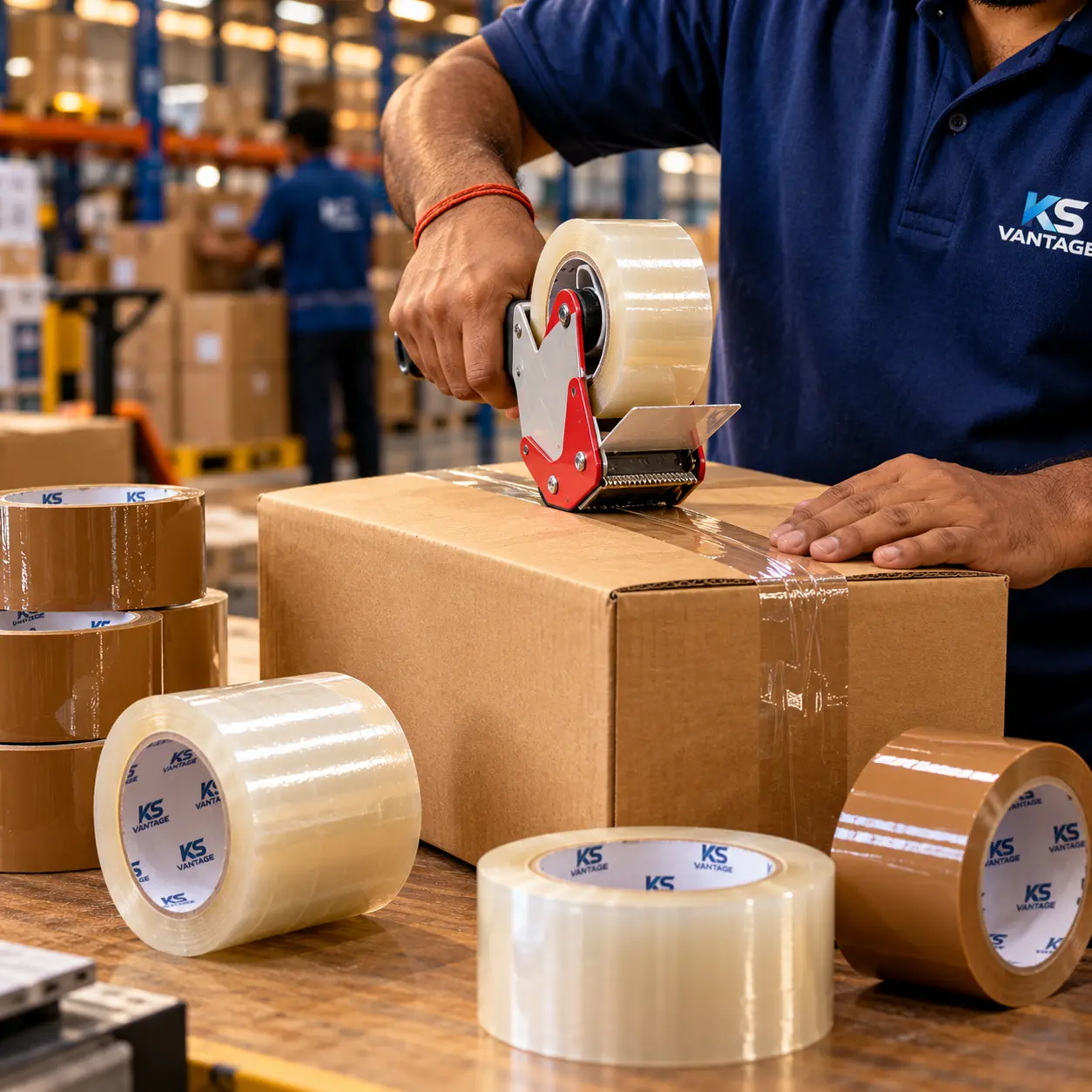 Clear and brown BOPP tape rolls